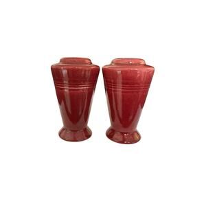 Homer Laughlin Harlequin Maroon 3 1/2" Salt & Pepper Shakers 1930-1959